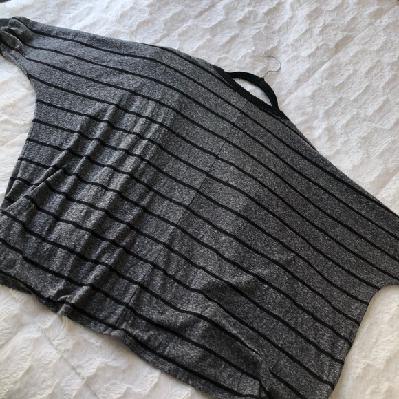 Gray Striped Oversized Boxy Button Up Cardigan - Picture 7 of 7